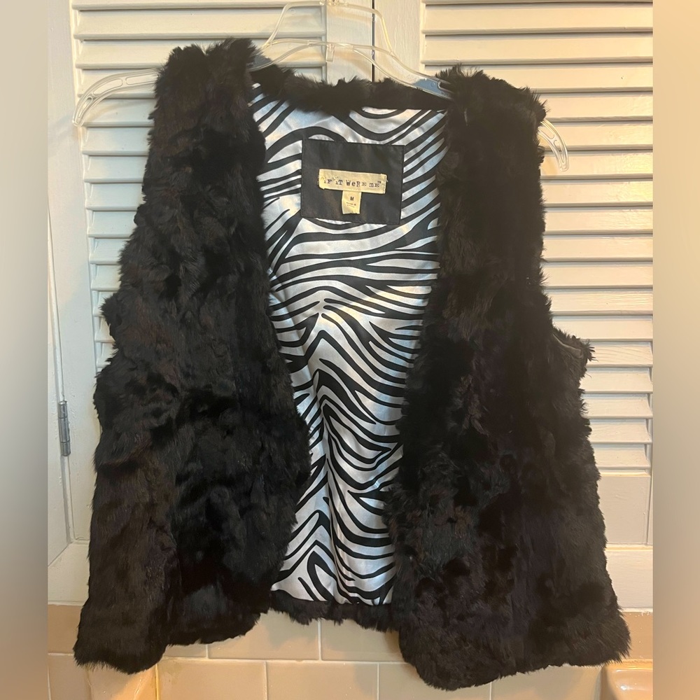 Black Rabbit fur vest by If It Were Me Medium
